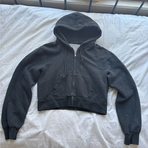 Brandy Melville Charcoal Grey Zip Hoodie